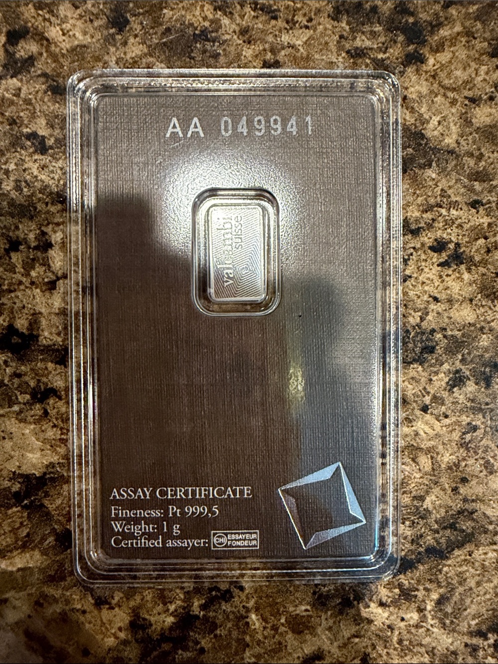 1 GRAM PLATINUM VALCAMBI